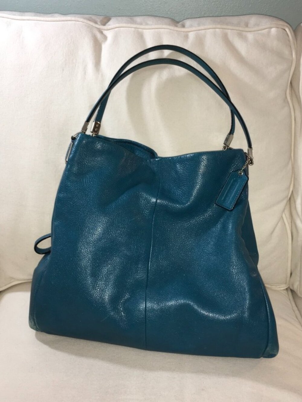 Coach Madison Teal Leather Phoebe Shoulder Bag